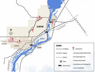 Clinton Iowa map Camanche
